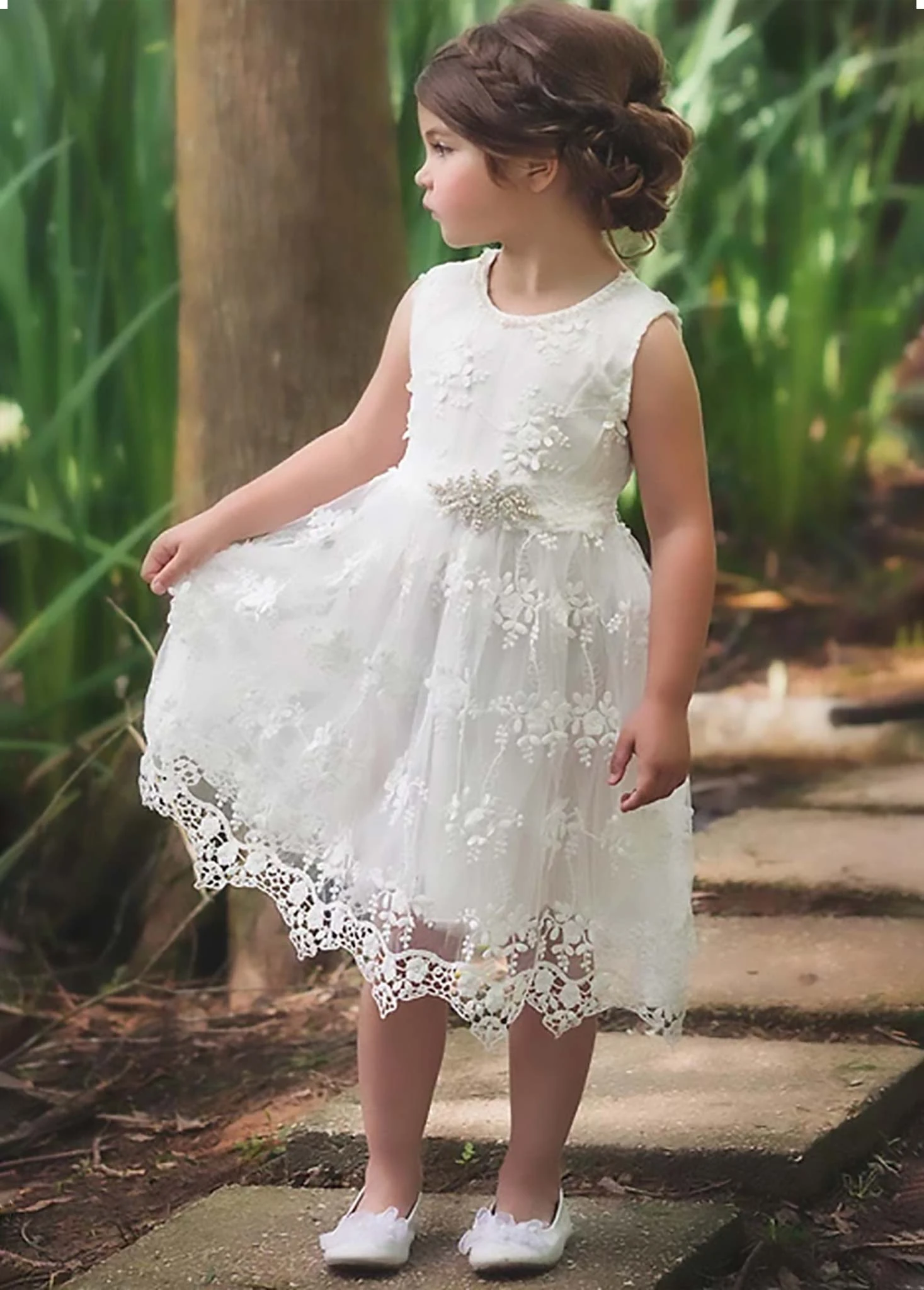 BELLA BRIANNA DRESS & BELT SET WHITE 3 BELLA BRIANNA DRESS & BELT SET WHITE