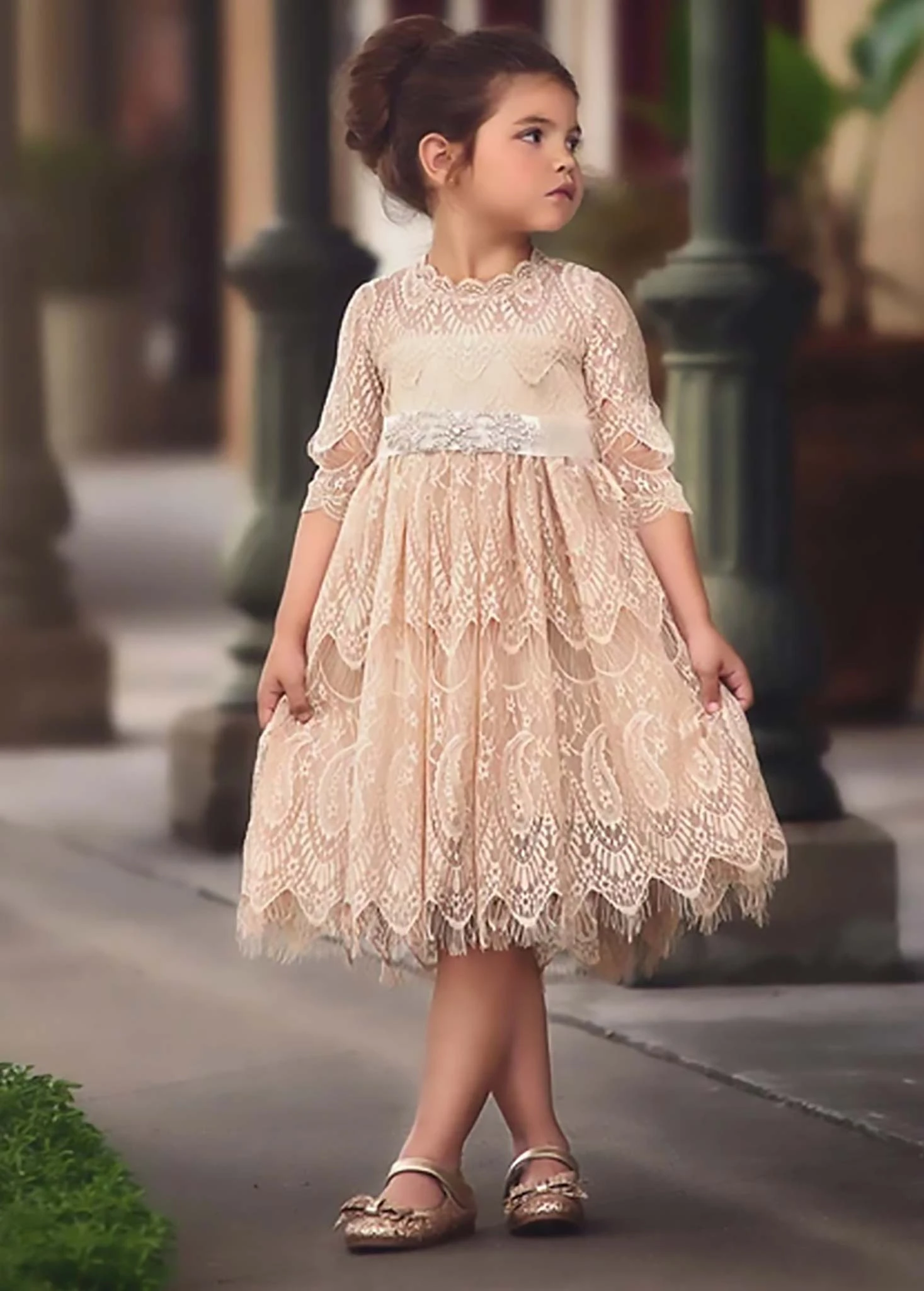 BELLA RAFAELA DRESS & BELT SET-BUTTERSCOTCH 3 BELLA RAFAELA DRESS & BELT SET-BUTTERSCOTCH