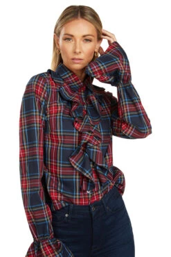 MARGOT BLOUSE STEWART TARTAN -Trish Scully 133 5