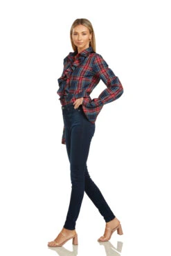 MARGOT BLOUSE STEWART TARTAN -Trish Scully 133 6