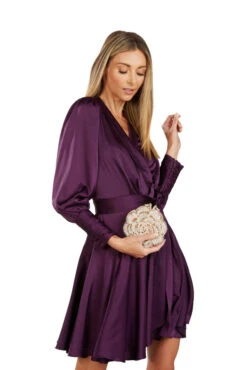 ALBERTINE WRAP DRESS EGGPLANT 11 ALBERTINE WRAP DRESS EGGPLANT -Trish Scully 135 4
