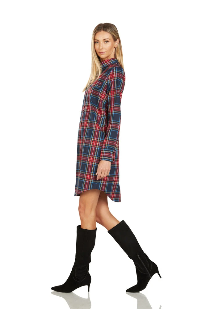 EVE BUTTON FRONT TARTAN SHIRT DRESS 6 EVE BUTTON FRONT TARTAN SHIRT DRESS - Image 4