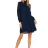 THEODORA SHIFT DRESS NAVY BLUE