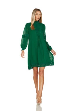 THEODORA SHIFT DRESS EMERALD GREEN