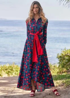 CONSTANCE MAXI DRESS NAVY ROSE FLORAL -Trish Scully 235
