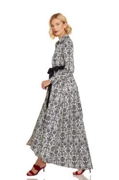 CONSTANCE MAXI DRESS NAVY DAMASK -Trish Scully 26 1386 WEB