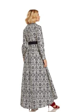 CONSTANCE MAXI DRESS NAVY DAMASK -Trish Scully 26 1401 WEB