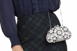 BLACK & WHITE FLORAL RHINESTONE CLUTCH 11 BLACK & WHITE FLORAL RHINESTONE CLUTCH -Trish Scully 303 3