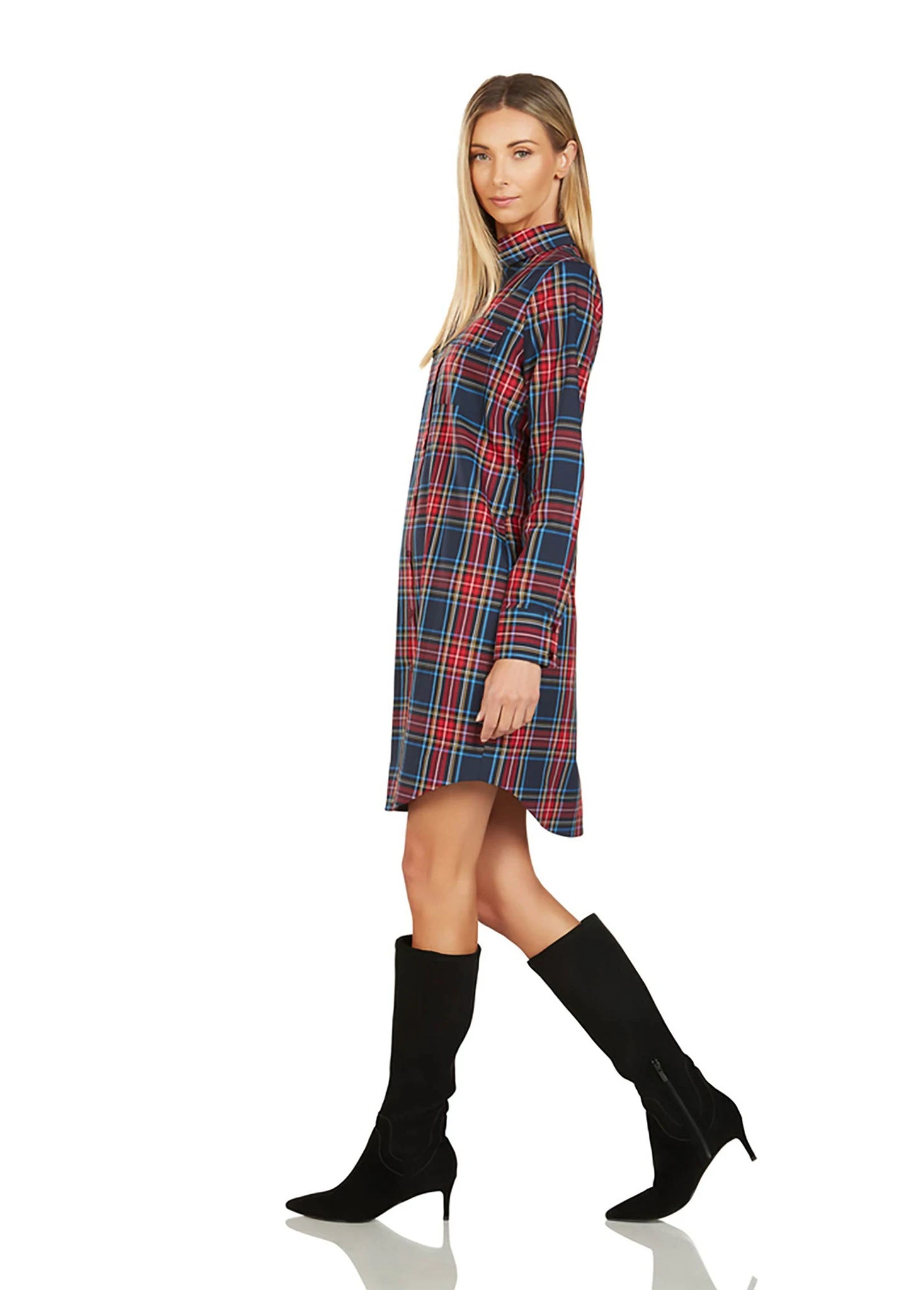 EVE BUTTON FRONT TARTAN SHIRT DRESS 5 EVE BUTTON FRONT TARTAN SHIRT DRESS - Image 3