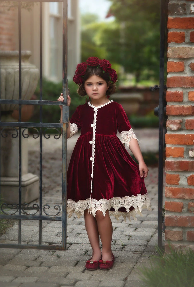 ROSALINA DRESS BURGUNDY VELVET 3 ROSALINA DRESS BURGUNDY VELVET