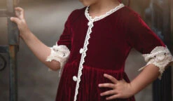 ROSALINA DRESS BURGUNDY VELVET 7 ROSALINA DRESS BURGUNDY VELVET -Trish Scully 339 2