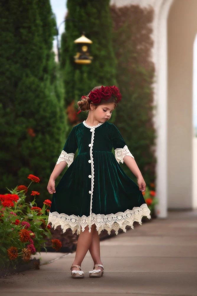 ROSALINA DRESS EMERALD VELVET 3 ROSALINA DRESS EMERALD VELVET