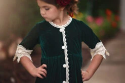 ROSALINA DRESS EMERALD VELVET 6 ROSALINA DRESS EMERALD VELVET -Trish Scully 340 2