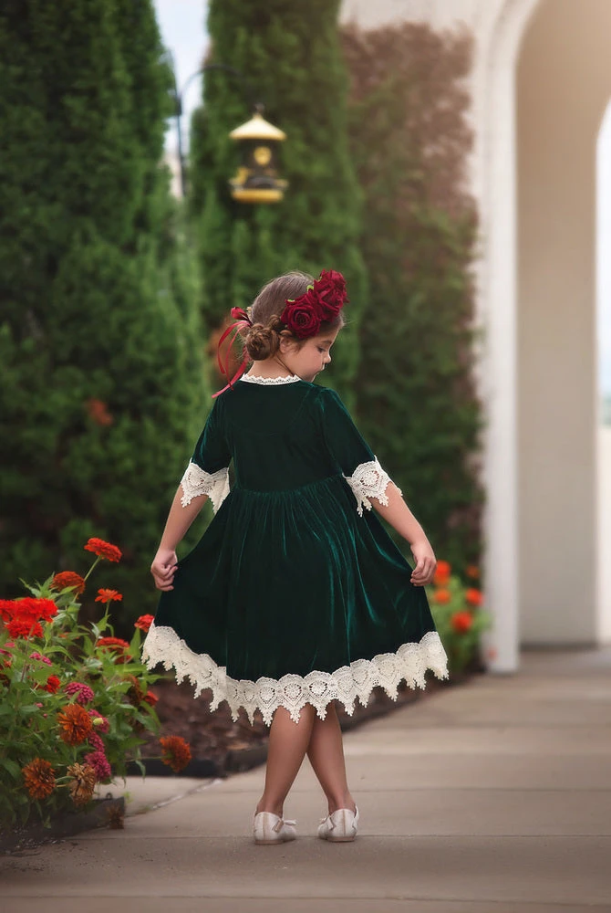 ROSALINA DRESS EMERALD VELVET 5 ROSALINA DRESS EMERALD VELVET - Image 3