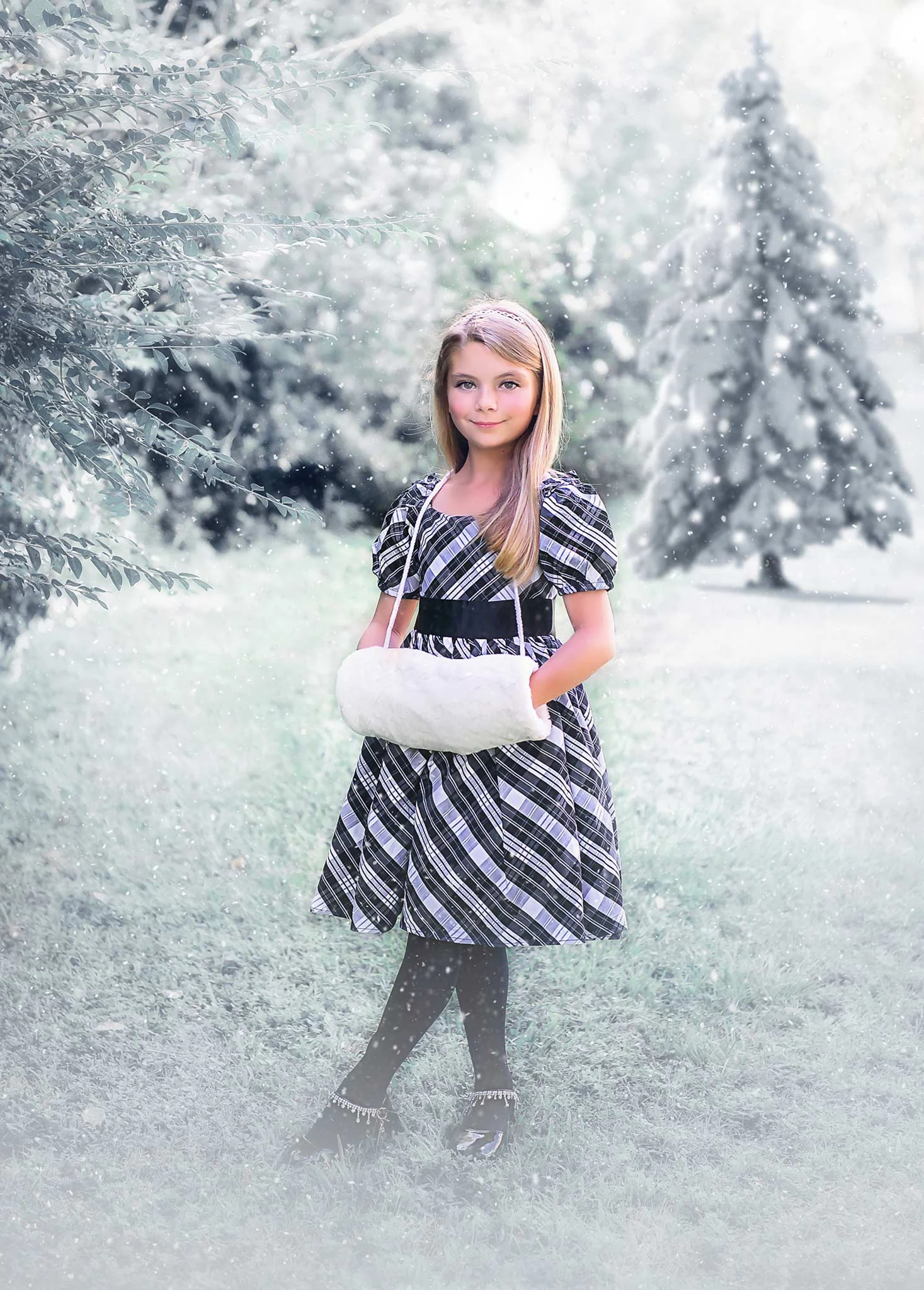 ARIELLE DRESS BLACK & WHITE PLAID 3 ARIELLE DRESS BLACK & WHITE PLAID