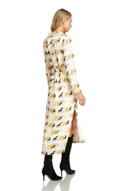 LEA BUTTON DOWN MAXI DRESS EQUESTRIAN PRINT -Trish Scully BlakesleyDressEquestrianPrint 1467 WEB