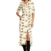 LEA BUTTON DOWN MAXI DRESS EQUESTRIAN PRINT