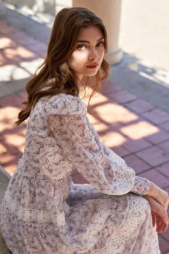 SOFIA MAXI DRESS LAVENDER FLORAL -Trish Scully DSC07741