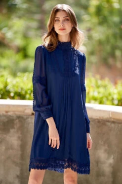 THEODORA SHIFT DRESS NAVY BLUE -Trish Scully DSC07986