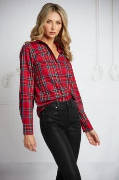 MARCELINE BUTTON-DOWN ROYAL STEWART TARTAN -Trish Scully EditorialLooks 2258 WEB