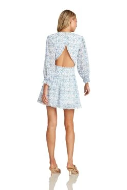 GRACE MINI DRESS BLUE FLORAL 20 GRACE MINI DRESS BLUE FLORAL -Trish Scully GraceDressBlue 1573 WEB