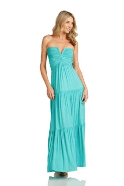 LUCILLE MAXI DRESS TURQUOISE -Trish Scully LucilleMaxiDressTurqoise 0890 WEB