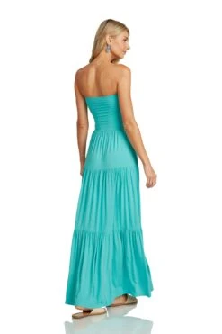 LUCILLE MAXI DRESS TURQUOISE -Trish Scully LucilleMaxiDressTurqoise 0942 WEB