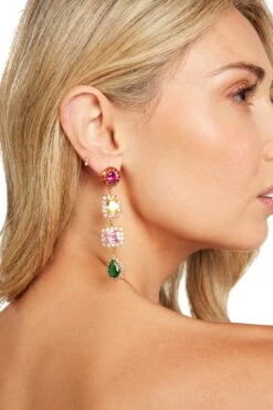 TOULOUSE EARRINGS VIBRANT -Trish Scully PippaMaxiDressPink 0880 WEB