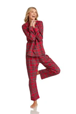 WOMEN'S CAMILLA PAJAMAS BLACKWATCH TARTAN -Trish Scully RoyalStewartTartanPajamaSet 1810 WEB
