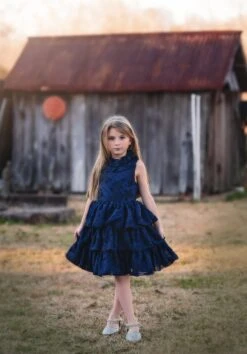 JOELLE DRESS NAVY -Trish Scully TSC14fb 4