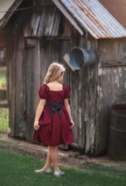 ARIELLE DRESS CRIMSON BUFFALO CHECK -Trish Scully TSC15fb 1