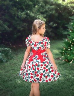 ARIELLE DRESS RED ROSE FLORAL -Trish Scully TSC4 1fb 1