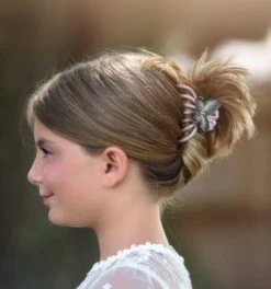 MARIPOSA HAIR CLAW SET OF TWO PINK/ORANGE 7 MARIPOSA HAIR CLAW SET OF TWO PINK/ORANGE -Trish Scully lavenderflyclip1