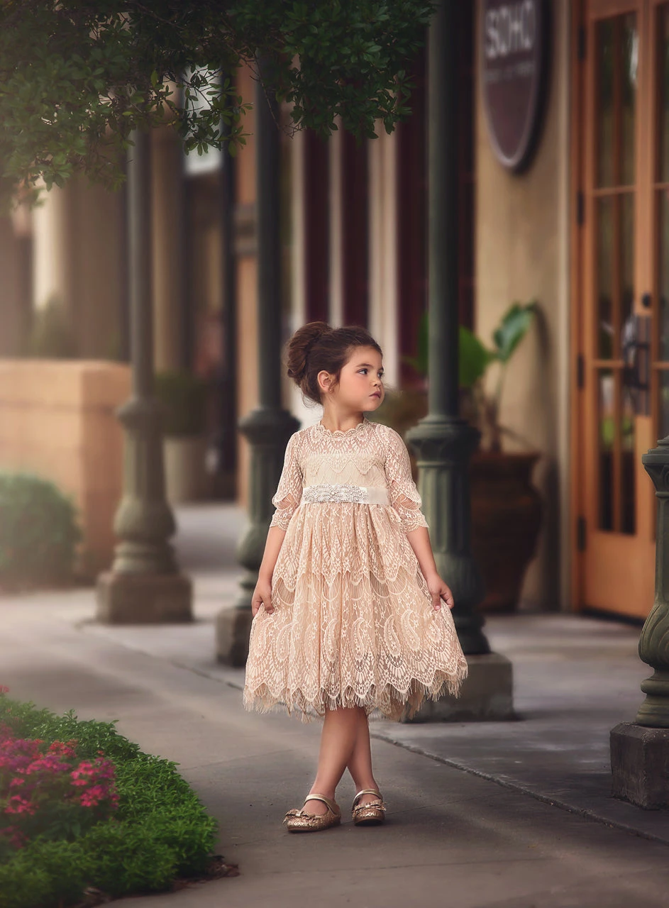 BELLA RAFAELA DRESS & BELT SET-BUTTERSCOTCH 5 BELLA RAFAELA DRESS & BELT SET-BUTTERSCOTCH - Image 3